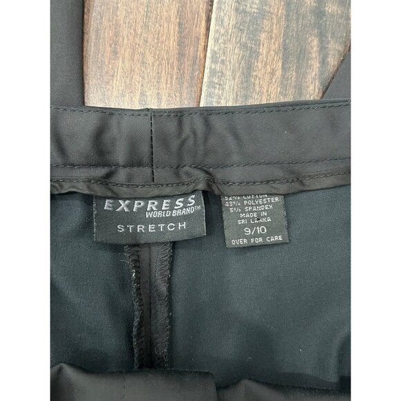 Express Stretch Black Pants With Rhinestone Trim Sz 10 - Picture 5 of 9